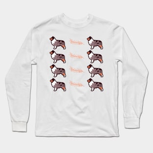 Australian shepherd dog cute pattern Long Sleeve T-Shirt